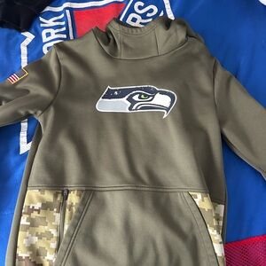 Nike Olive Green Seahawks Kids Hoodie